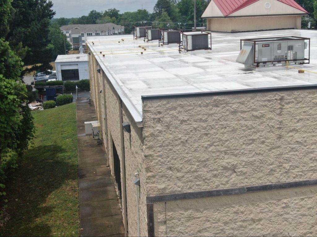 Shot of a built up commercial roofing project