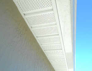 White soffit vents on a residential home