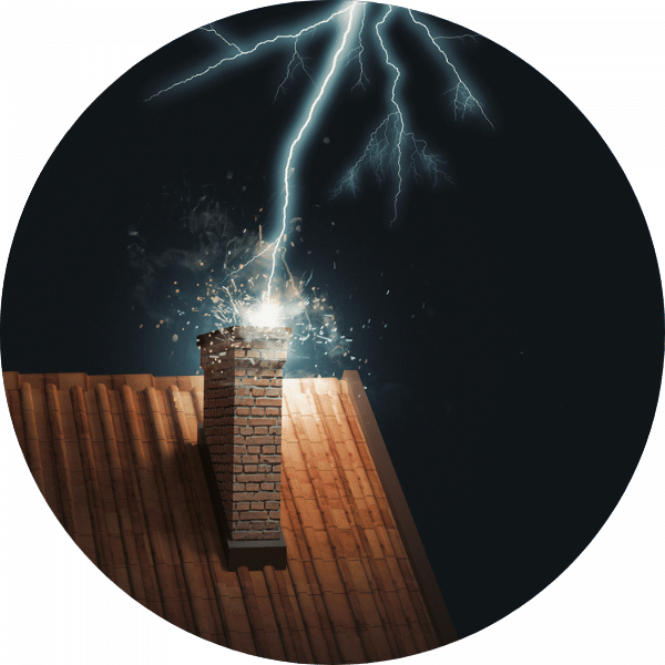lightening-hitting-roof-and-chimney